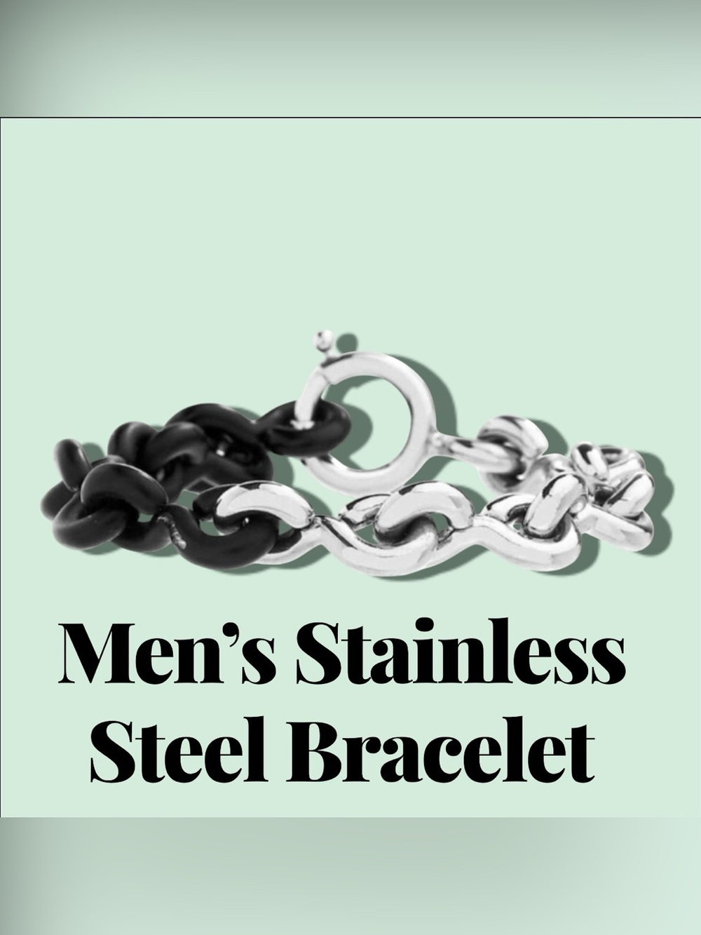 Stainless Steel Mens Two Tone Chain Link Bracelet NWT